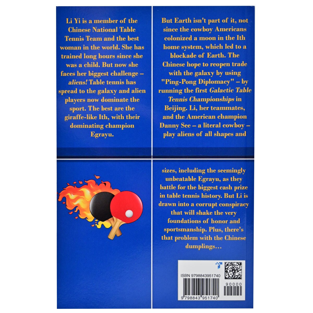 First Galactic Table Tennis Championships: Back of the Book